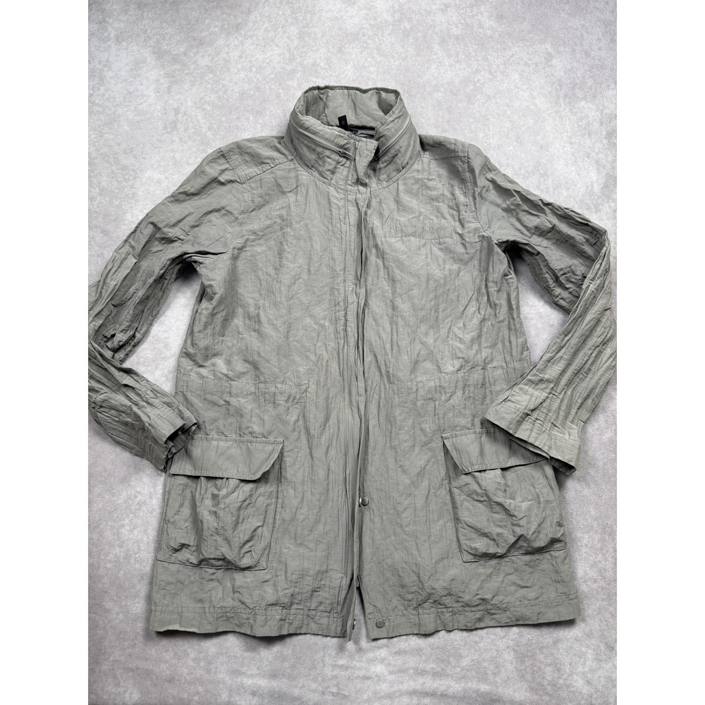 Eileen Fisher Jacket Womens Medium Metallic Organic Cotton Blend Utility Parka - Picture 2 of 16